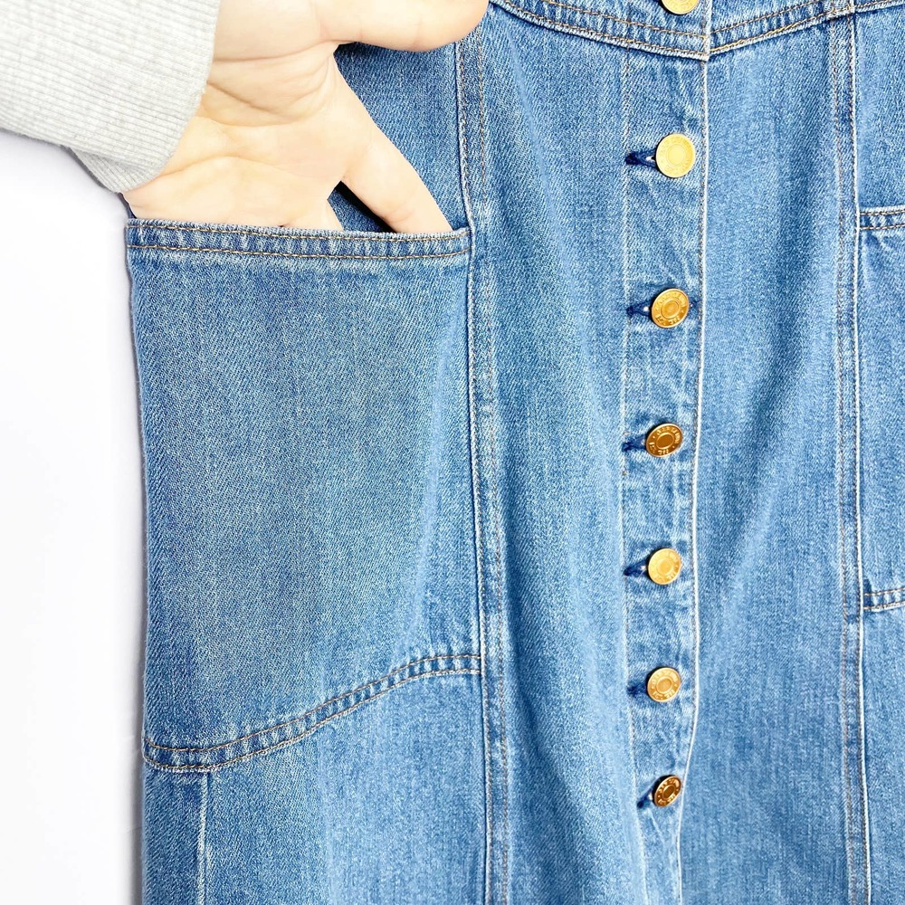 Gap Scoopneck Button Up Denim Dress - Picture 8 of 8